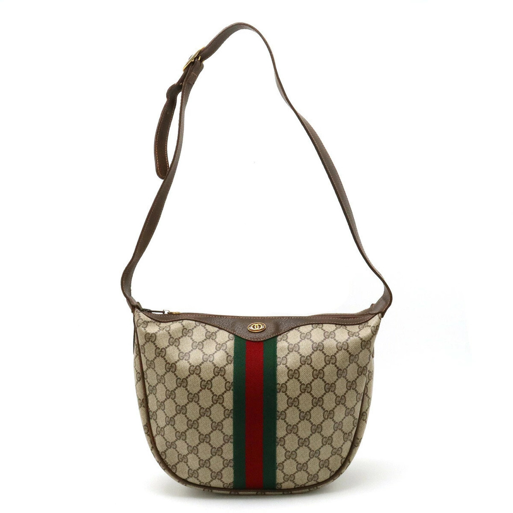Gucci GG Plus Sherry Shoulder Bag Hobo Beige Brown Cream